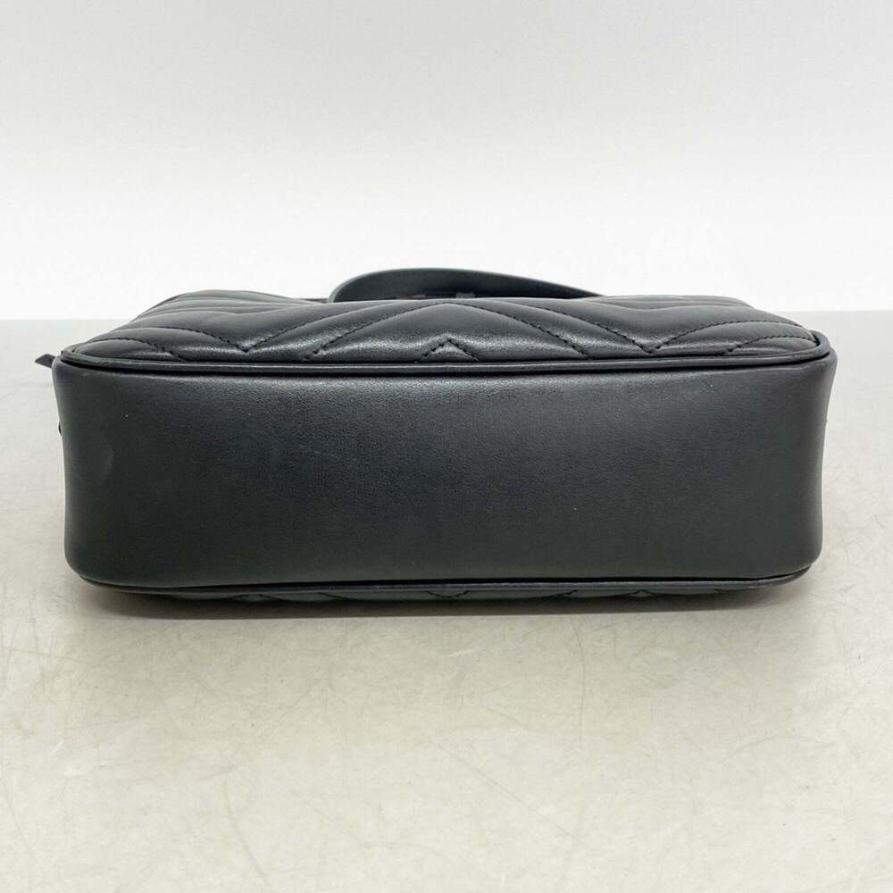 GUCCI Black Leather GG Marmont Shoulder Bag - Picture 3 of 10